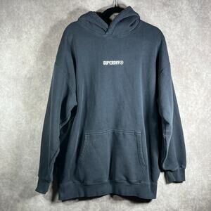Superdry Hoodie Sweatshirt Mens‎ Size XL Navy Blue Pullover Athleisure Outdoor